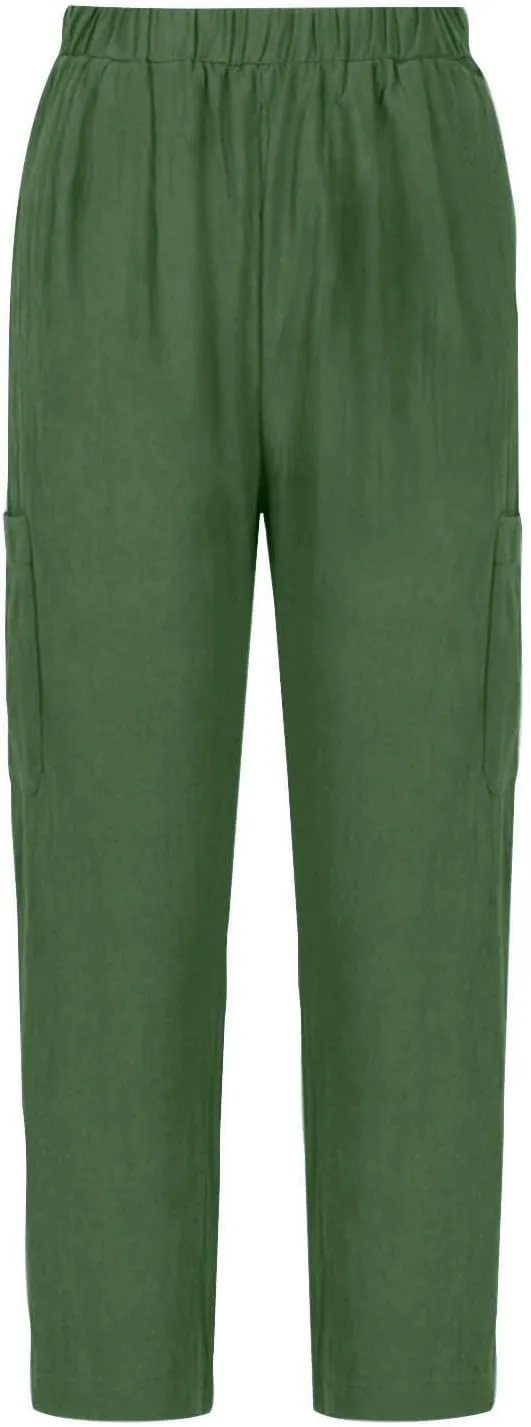 PTOLOCIF Linen Pants Women Summer,Baggy Linen Pants Summer Lightweight High Waist Palazzo Pants Loose Straight Leg Pants