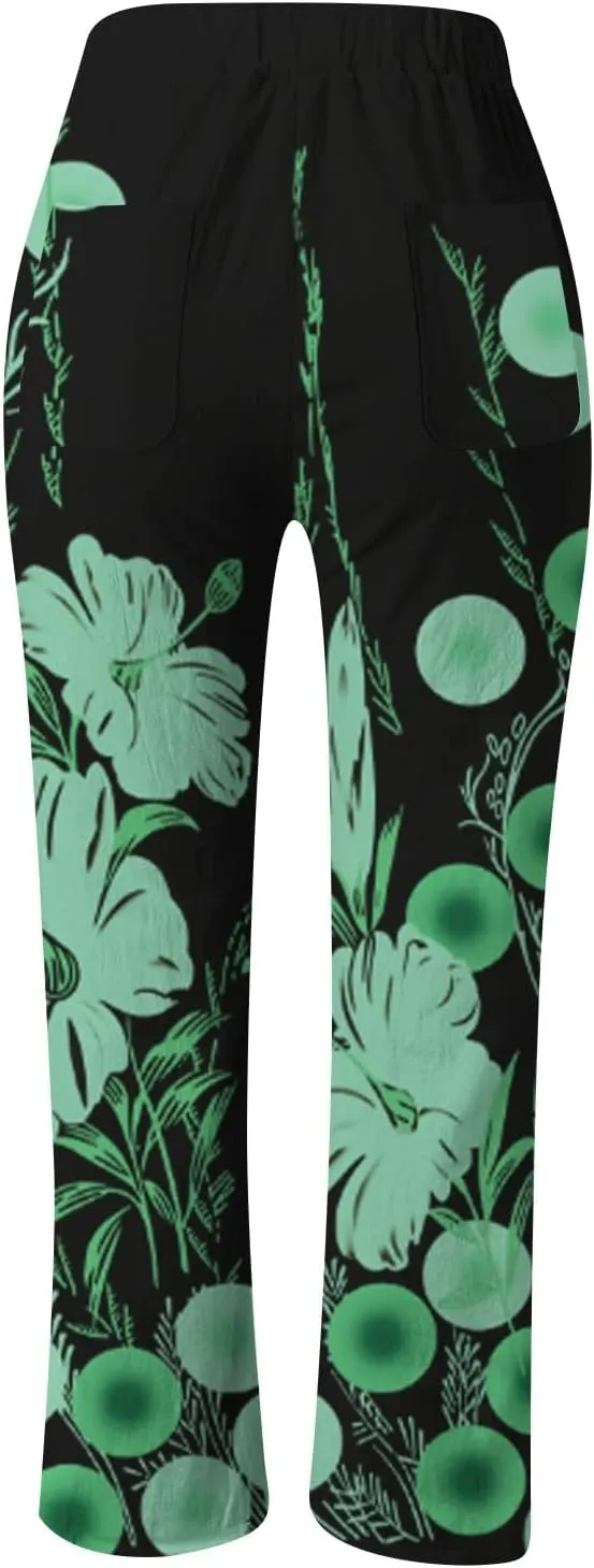 PTOLOCIF Palazzo Pants for Women,Cotton Linen Business Casual Pants High Waisted Palazzo Pants Flowy Dressy Long Pants