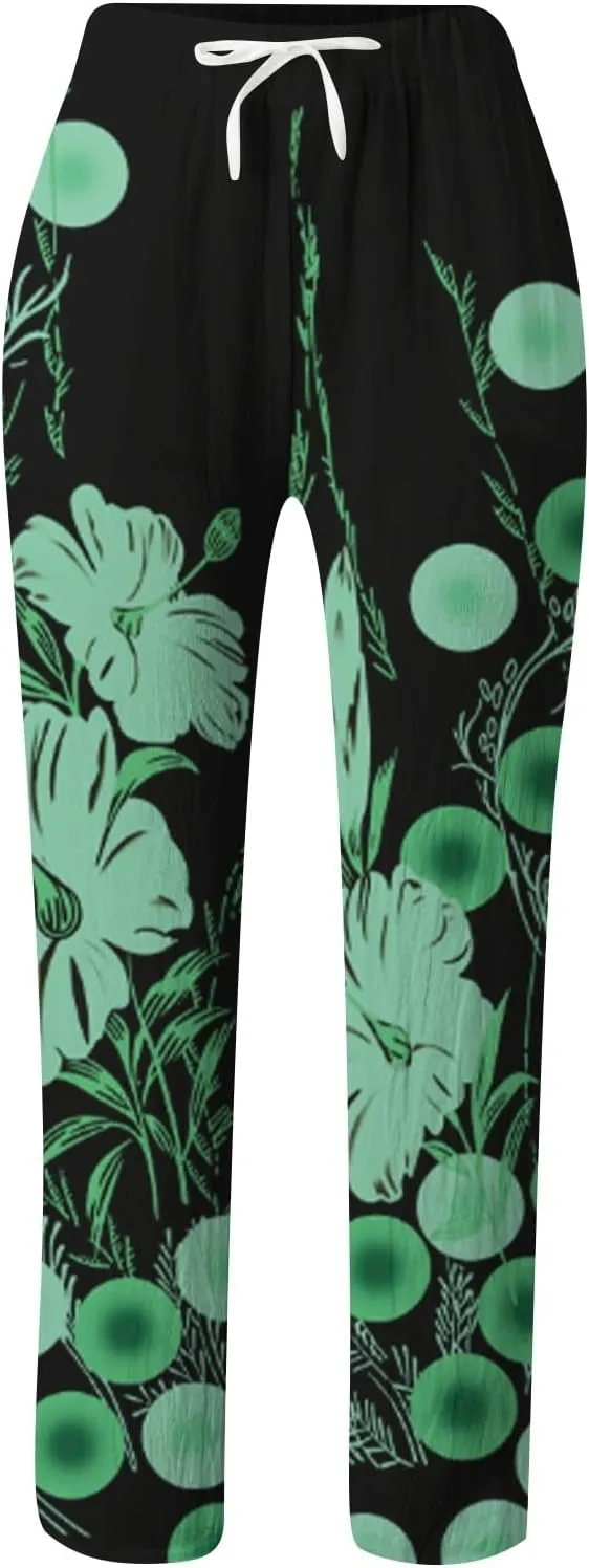 PTOLOCIF Palazzo Pants for Women,Cotton Linen Business Casual Pants High Waisted Palazzo Pants Flowy Dressy Long Pants