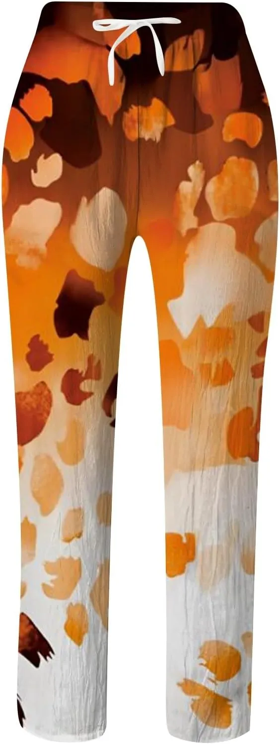 PTOLOCIF Palazzo Pants for Women,Cotton Linen Business Casual Pants High Waisted Palazzo Pants Flowy Dressy Long Pants