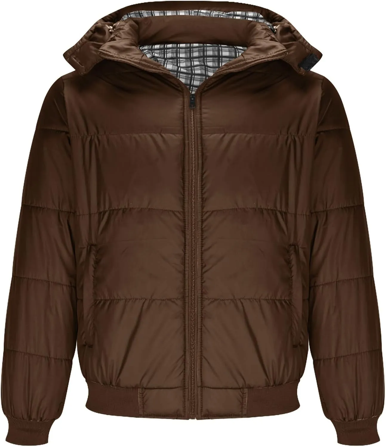 Puffer Jacket Men Lightweight Hooded Down Jacket Windproof Insulated Jacket Warm Ski Coat Padded Winter Jacket