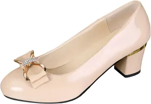 Pumps Shoes Women's Thick Heel Pointed Toe Shoes Fashionable Shiny Large Size Four Seasons Leisure High Heels