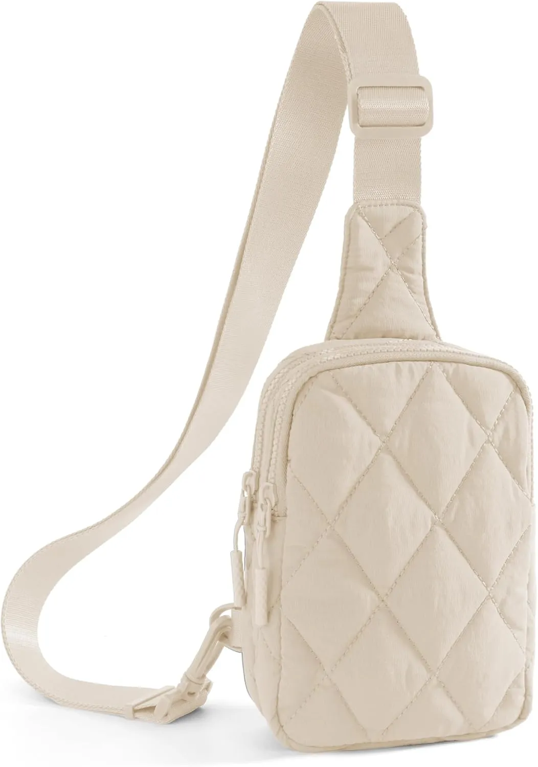 Quilted Puffer Sling Bag for Women Small Backpack Crossbody Chest Bag Fanny Packs Purses for Casual Traveling Hiking