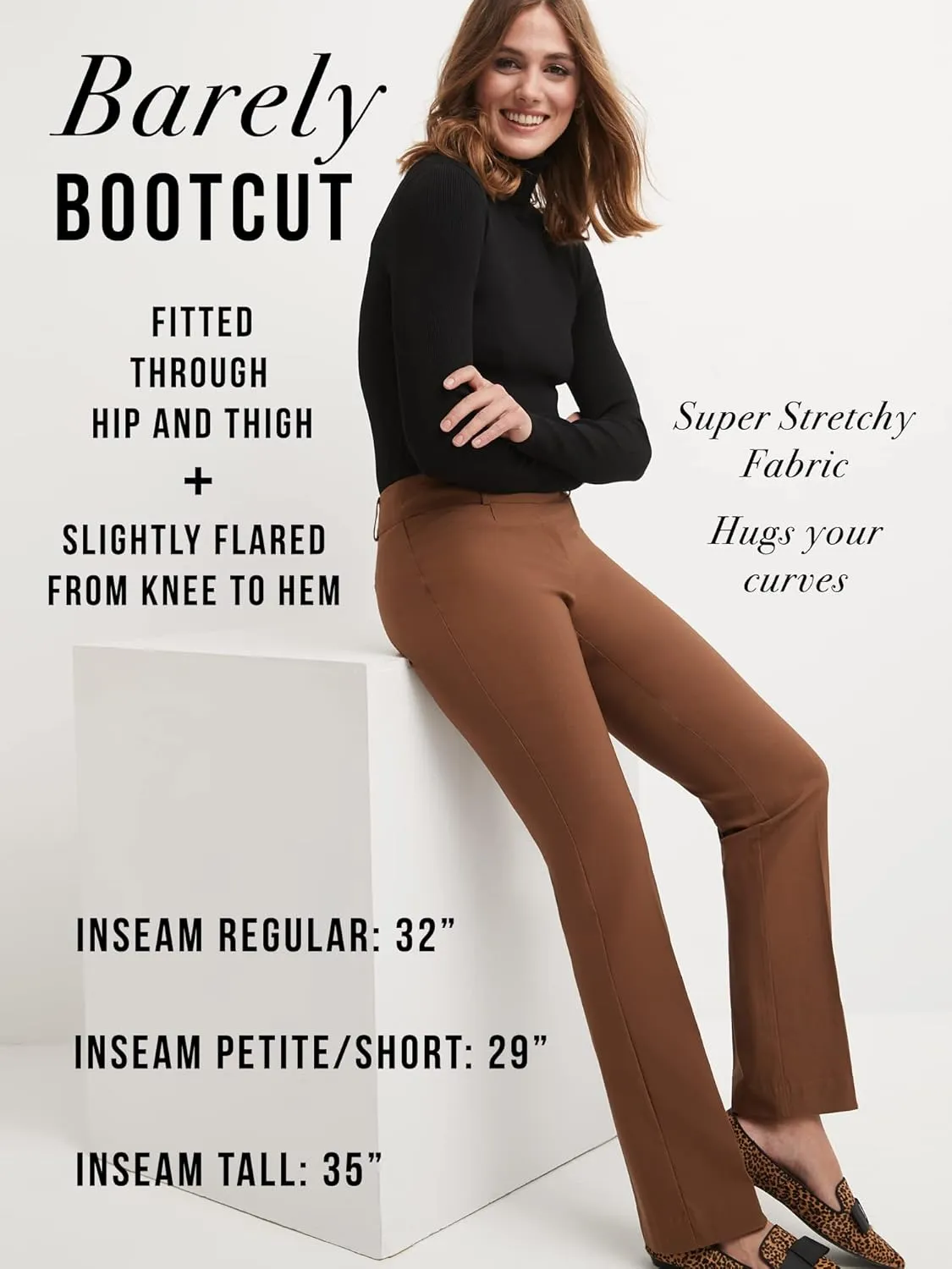Rekucci Womens Ease into Comfort Fit Barely Bootcut Business Casual Stretch Pants in Regular/Tall/Petite fit
