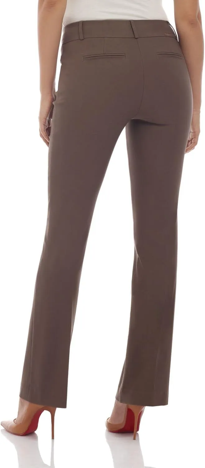 Rekucci Womens Ease into Comfort Fit Barely Bootcut Business Casual Stretch Pants in Regular/Tall/Petite fit