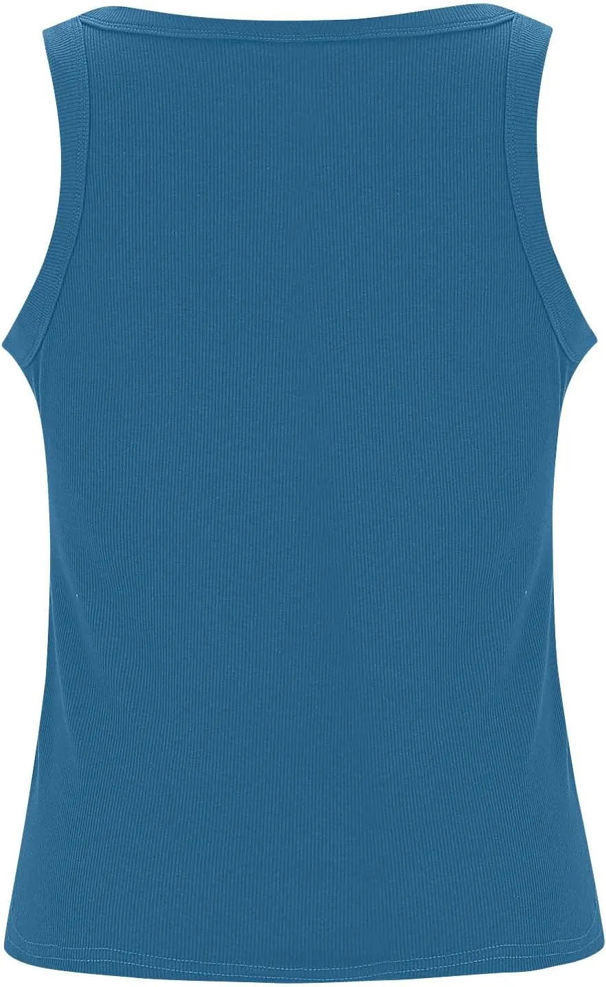 Ribbed Tank Tops for Women with Built in Bra Racerback Sleeveless Camisole Crewneck Slim Fit Chest Pad Tanks