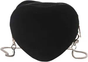 RICHTRUE Burgundy Crossbody Purses Women Velvet Clutch Purse Small Heart Purse Y2k Bag Valentines Day Lipstick Evening Bag