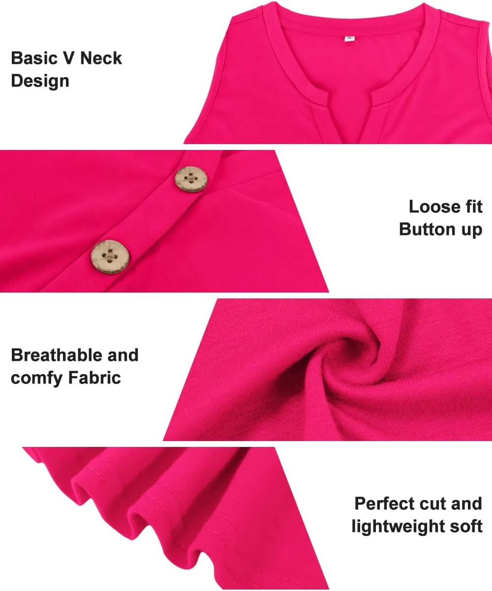 RITERA Plus Size Tanks Tops for Women Summer V Neck Solid Color Sleeveless Tanks Shirts Basic Causal Trendy Tanks Tops