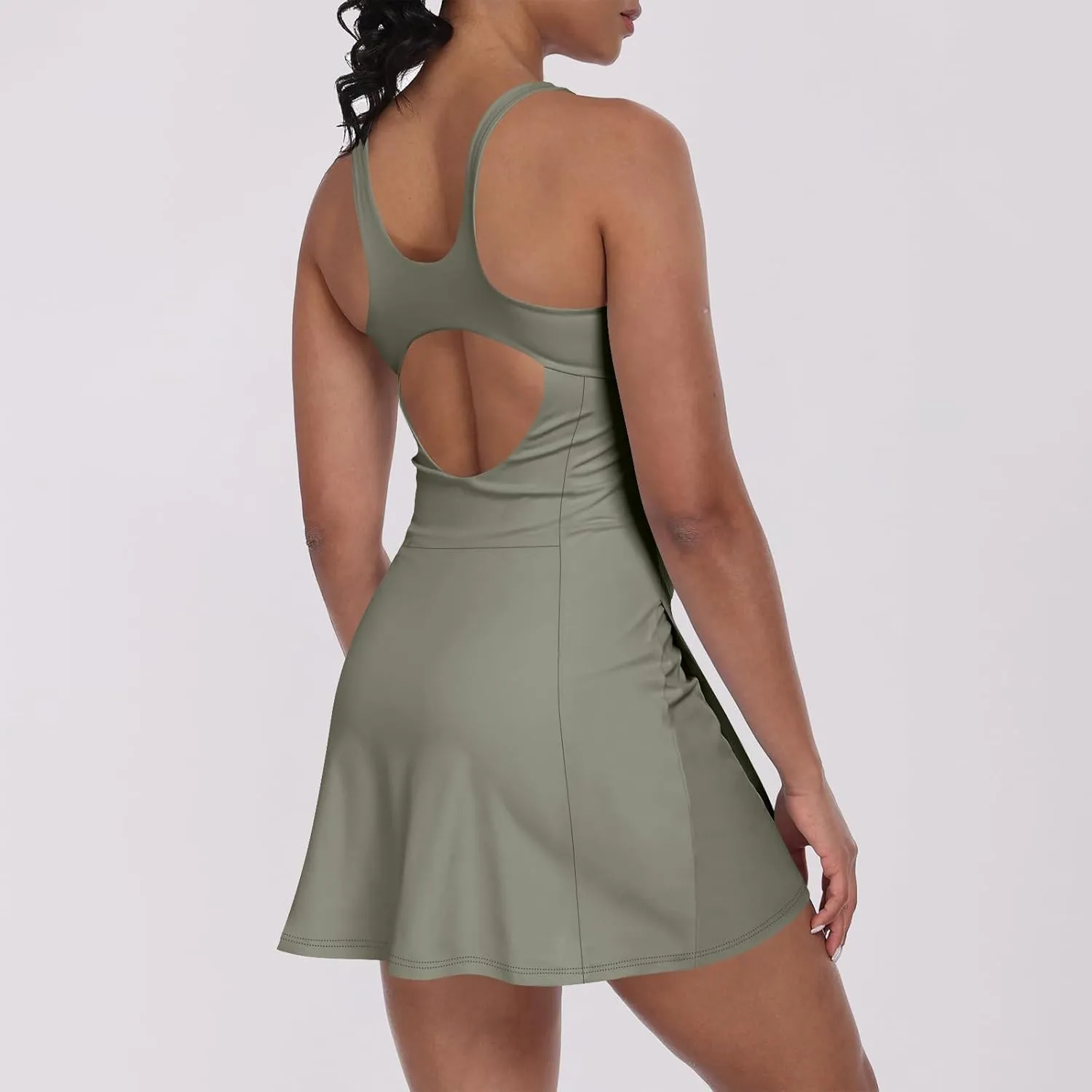 Rompers for Women Summer Tennis Dress Built in Shorts 2025 Sleeveless Bodycon Mini Athletic Romper Skort Vest Dresses