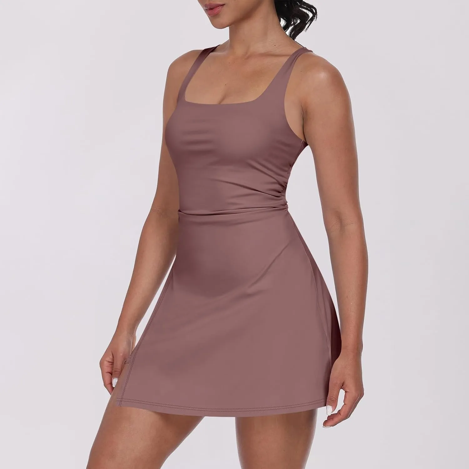 Rompers for Women Summer Tennis Dress Built in Shorts 2025 Sleeveless Bodycon Mini Athletic Romper Skort Vest Dresses