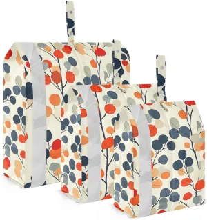 Rounded Leaf Beige 3pcs Travel Packing Storage Bags Foldable Garment Bag Closet Storage Plastic Bags Travel Must Haves