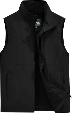 RTRDE Men's Vest Outdoor Casual Zipper Stand Collar Padded Vest Coats Sleeveless Jacket Puffer Vest, M-7XL