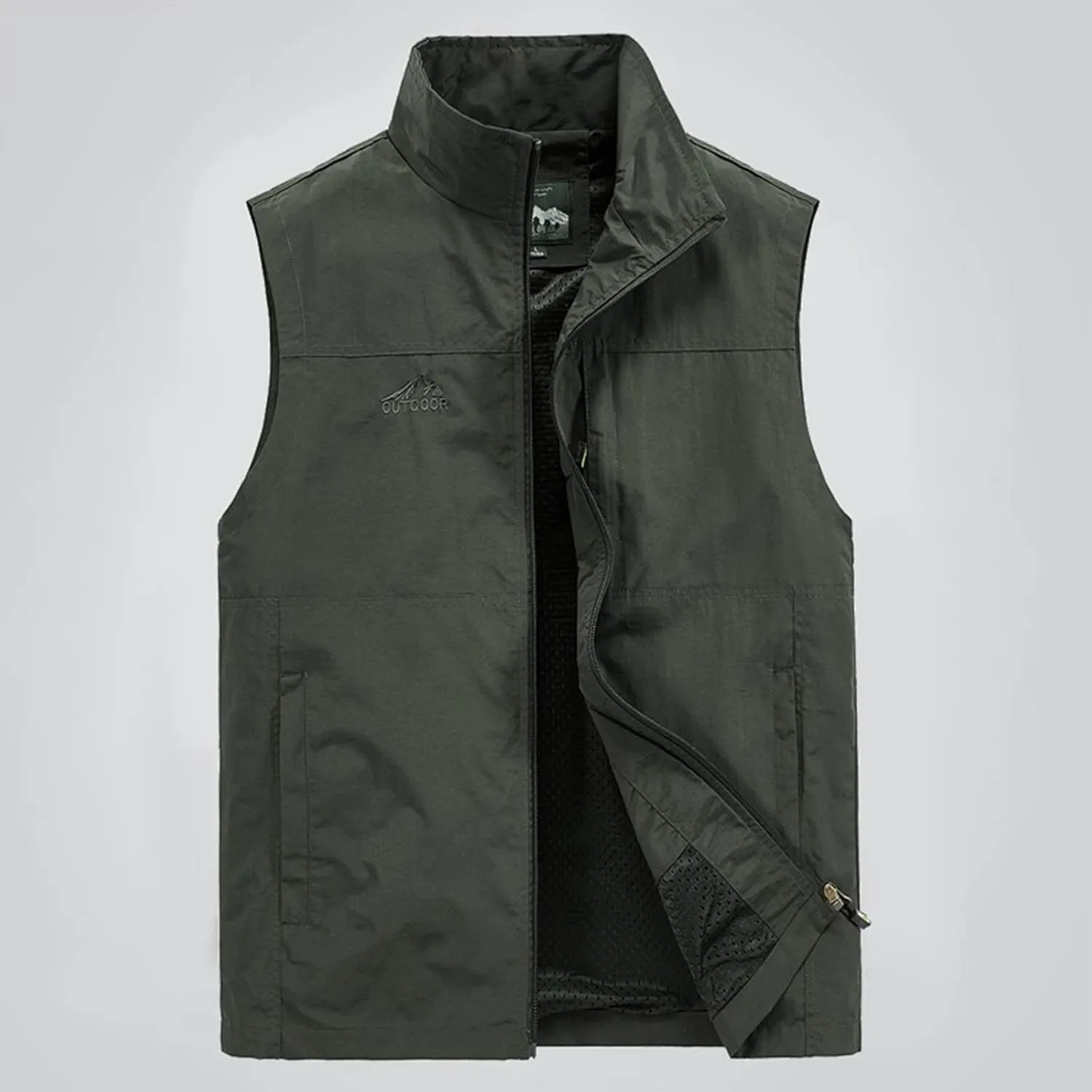 RTRDE Men's Vest Outdoor Casual Zipper Stand Collar Padded Vest Coats Sleeveless Jacket Puffer Vest, M-7XL