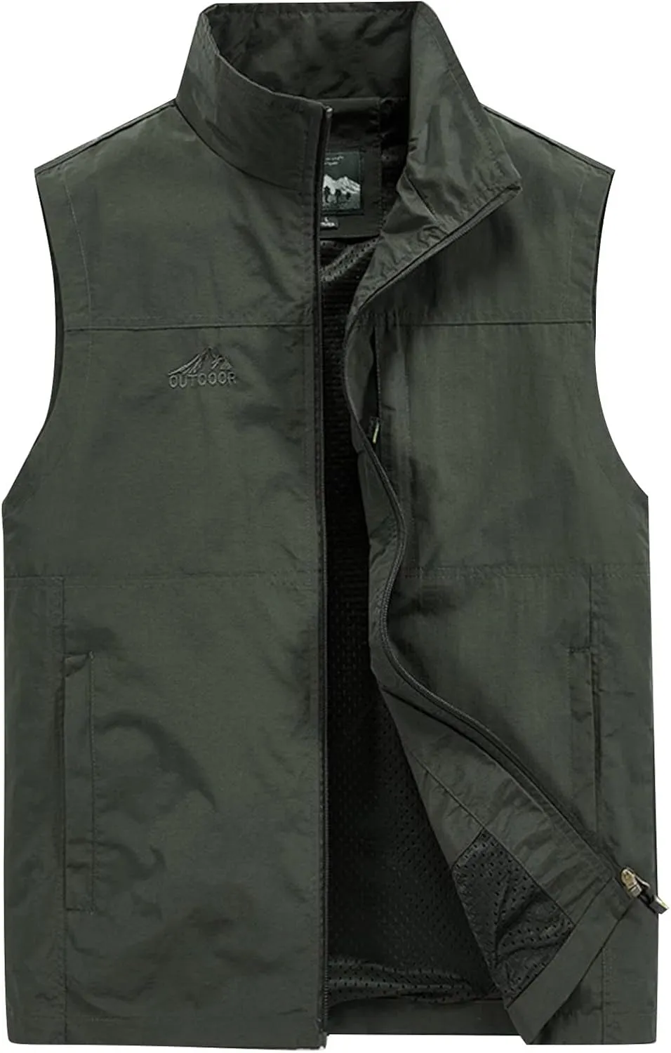 RTRDE Men's Vest Outdoor Casual Zipper Stand Collar Padded Vest Coats Sleeveless Jacket Puffer Vest, M-7XL