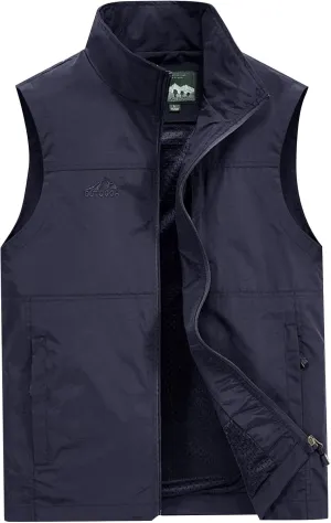 RTRDE Men's Vest Outdoor Casual Zipper Stand Collar Padded Vest Coats Sleeveless Jacket Puffer Vest, M-7XL