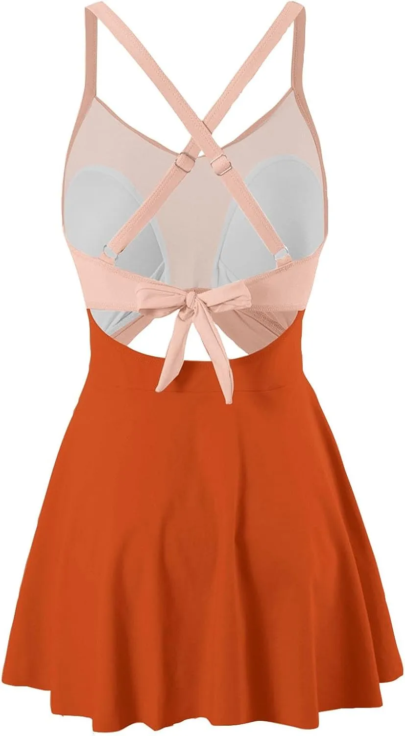 Ruffle Swimsuits for Women with Bra Support Tummy Control Cutout One Piece Color Block Wrap Swimwear