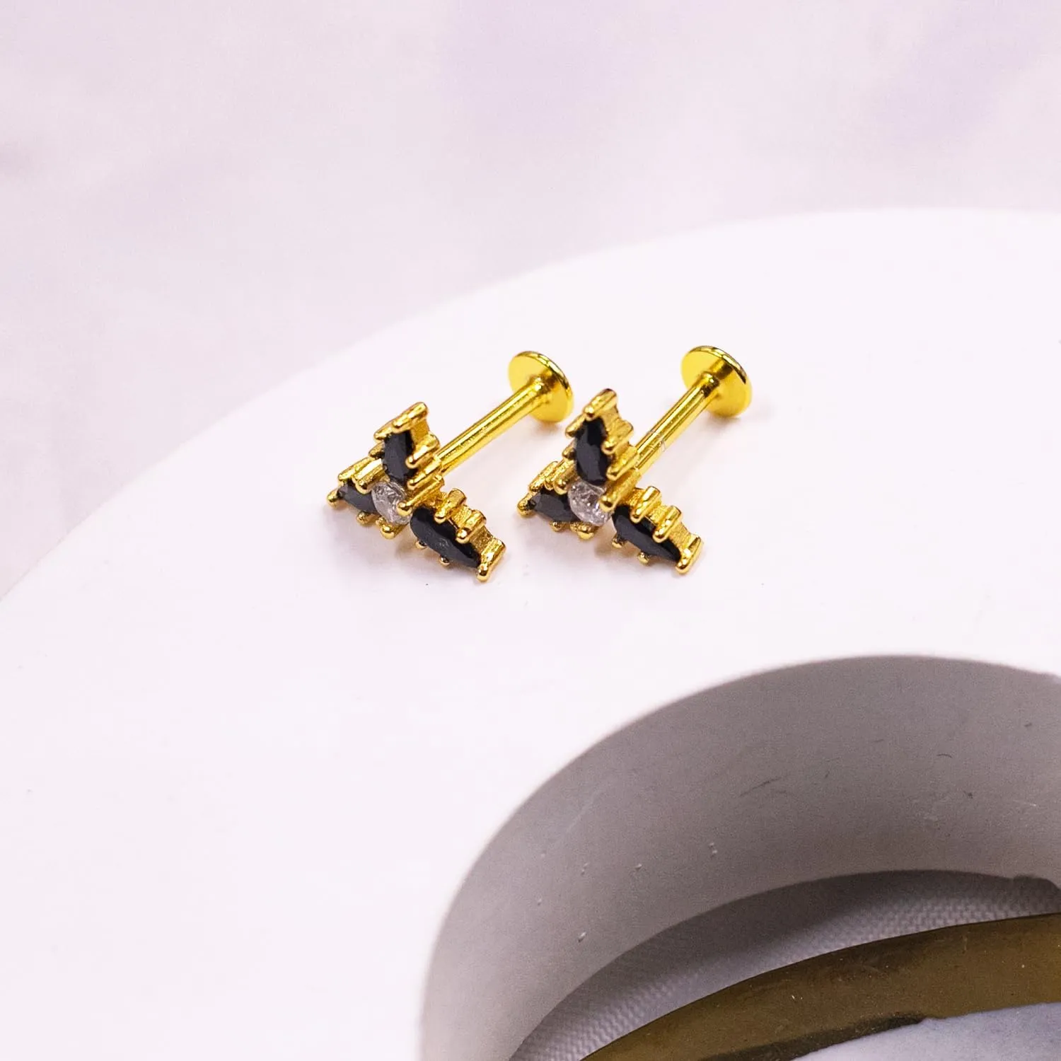 S925 Sterling Silver Labret Studs Cartilage Helix Earring Studs 16G HypoallergenicThreaded Flat Back Lip Monroe Studs Tragus Labret Cartilage Earrings Nose Piercing Jewelry