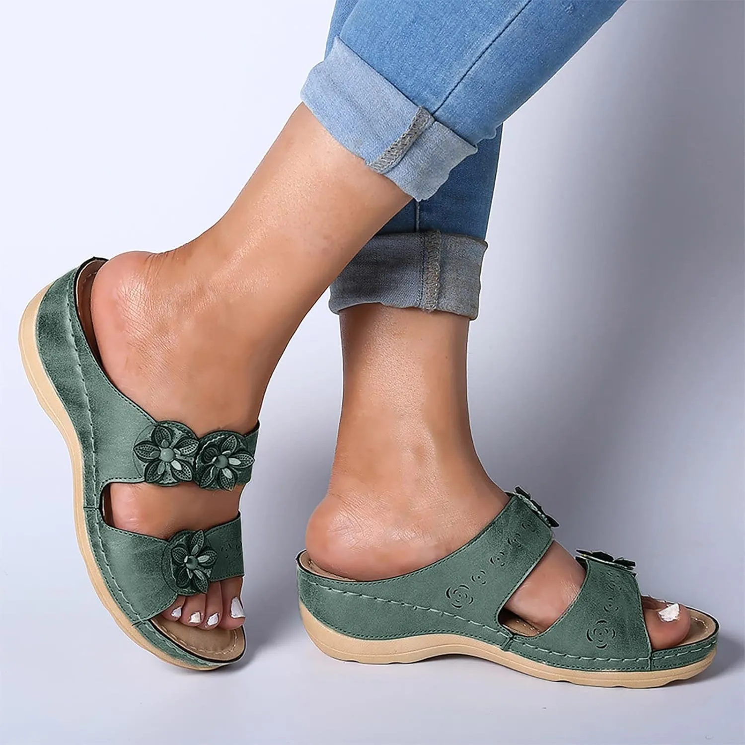 Sandals for Women Dressy, Sandals Women Premium Orthopedic Open Toe Sandals Retro Anti-Slip Breathable Sandals