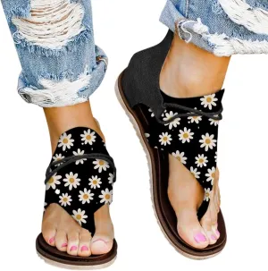 Sandals for Women Dressy Summer, Sandals Womens Wedge Sandals Arch Support Slip On Orthopedic Flat Clip Toe Sandals