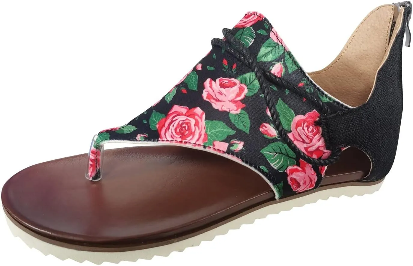 Sandals for Women Dressy Summer, Sandals Womens Wedge Sandals Arch Support Slip On Orthopedic Flat Clip Toe Sandals