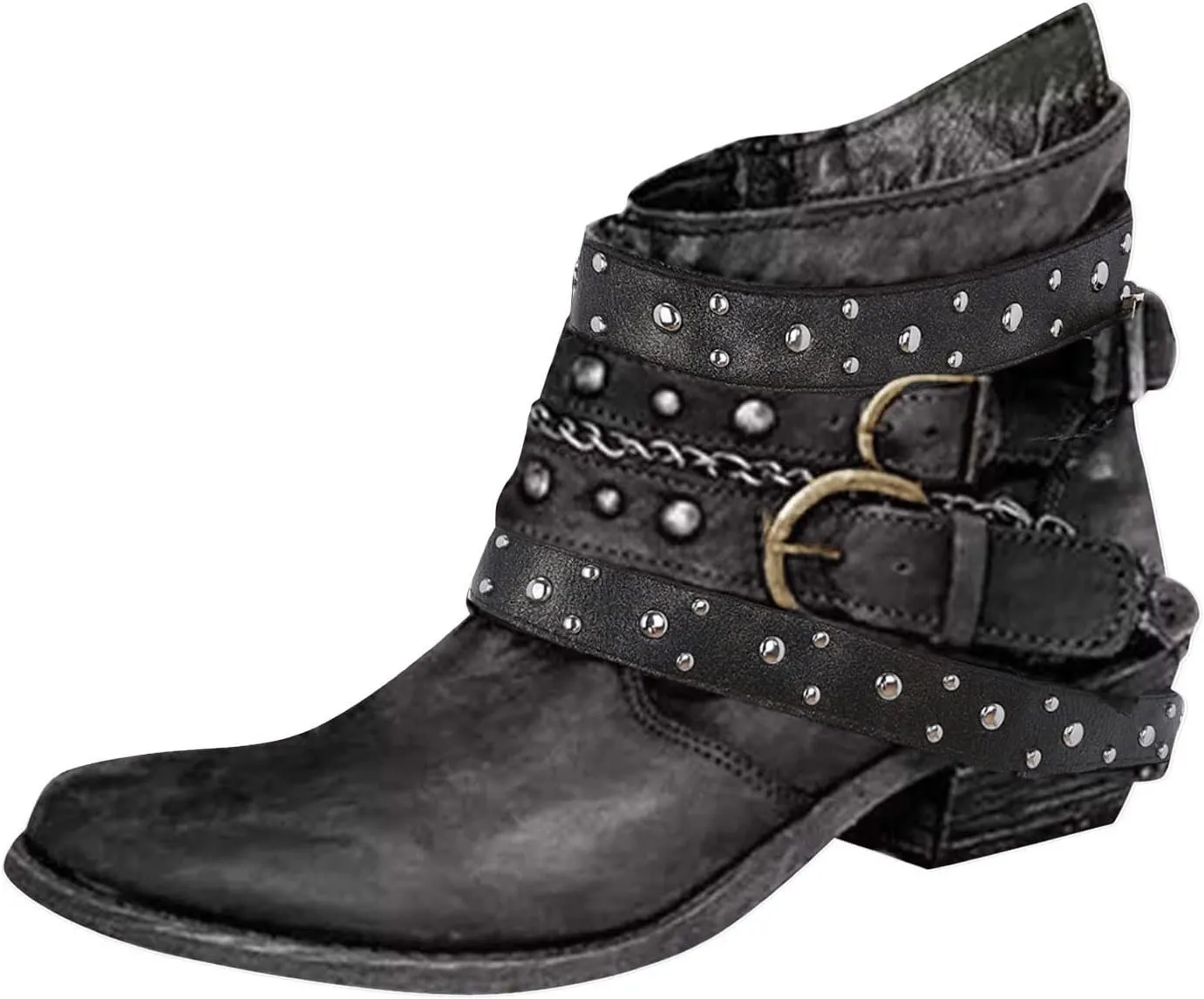 SBGMoSJ Ankle Boots Wedge for Women Leather High Heel Ankle Boots for Women Sexy Blowfish Wedge Booties for Women Short Brown Winter Boots for Women Botas Para Mujer Elegantes Bajitas