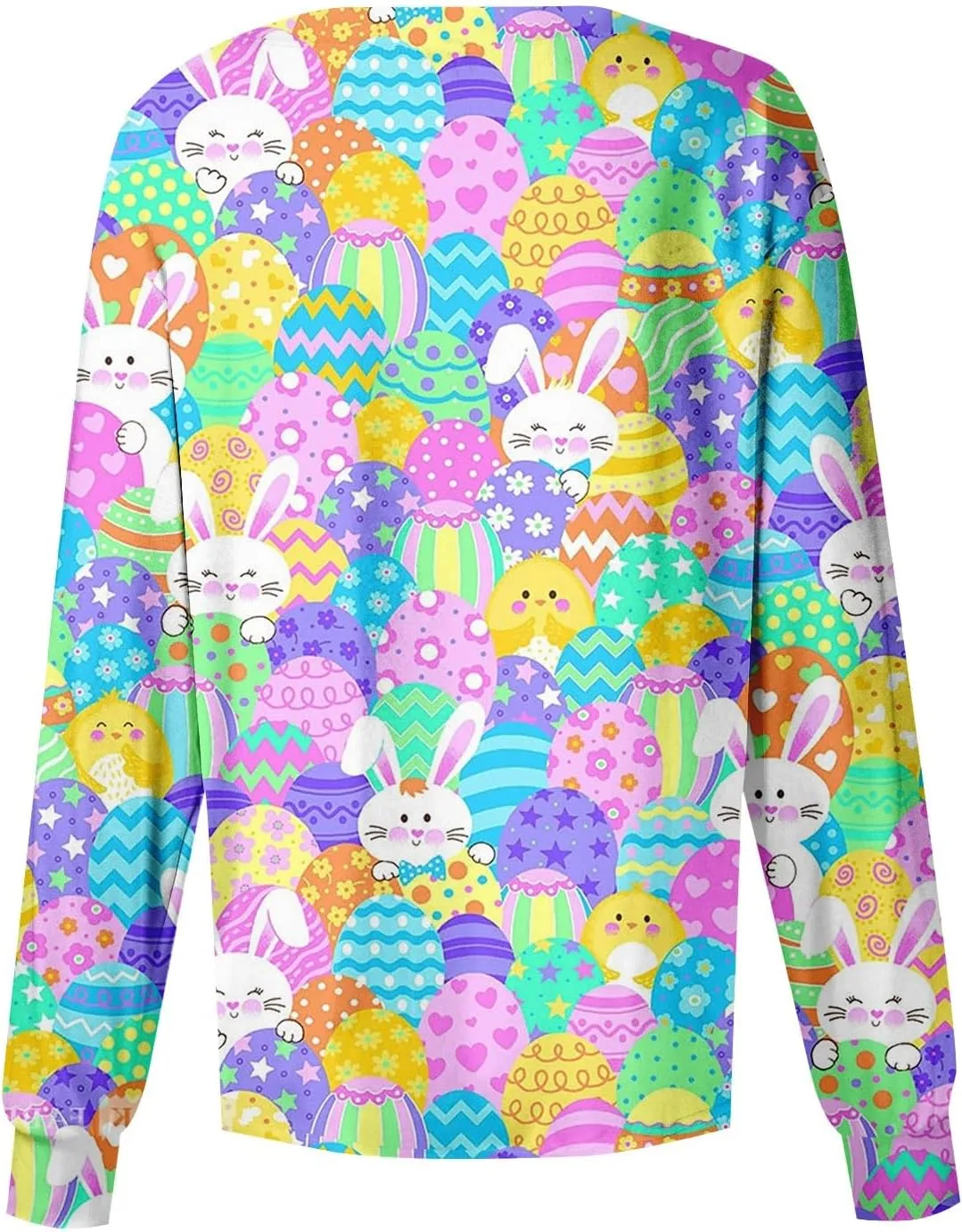 Scrub Jackets for Women Print Long Sleeve Holiday Scrubs Tops Button Cardigan Working Nurse Uniforms