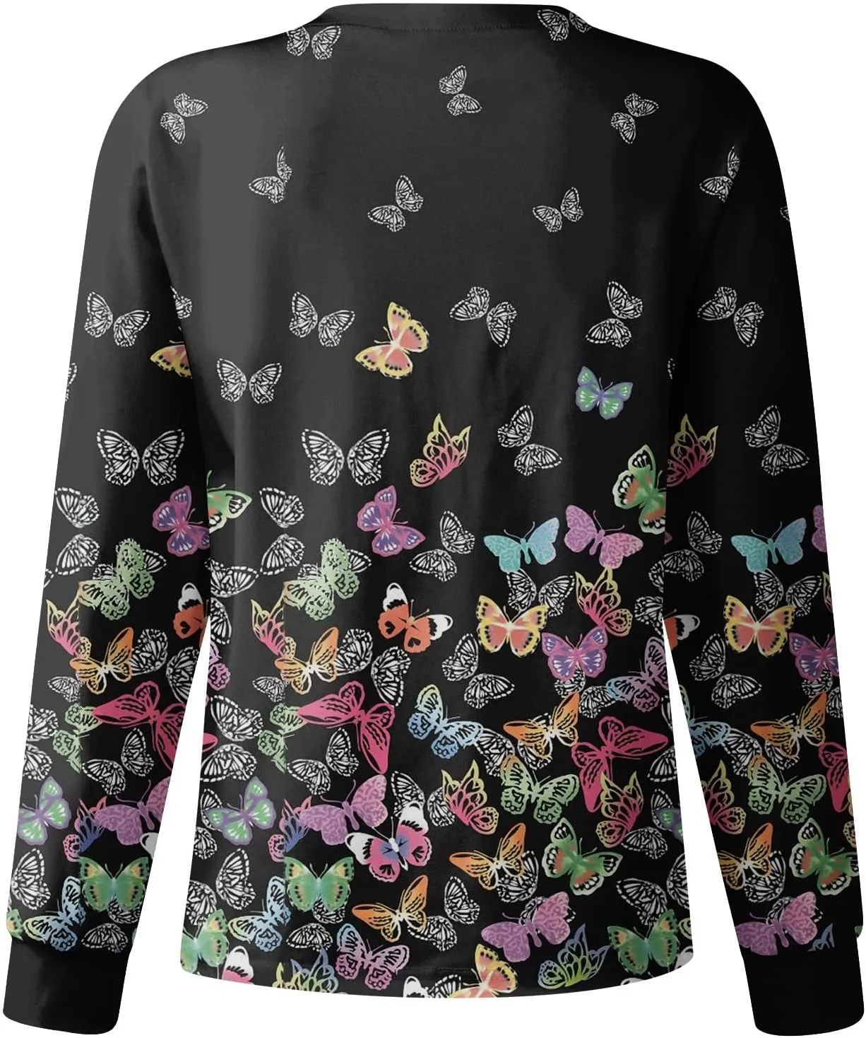 Scrub Jackets for Women Print Long Sleeve Holiday Scrubs Tops Button Cardigan Working Nurse Uniforms