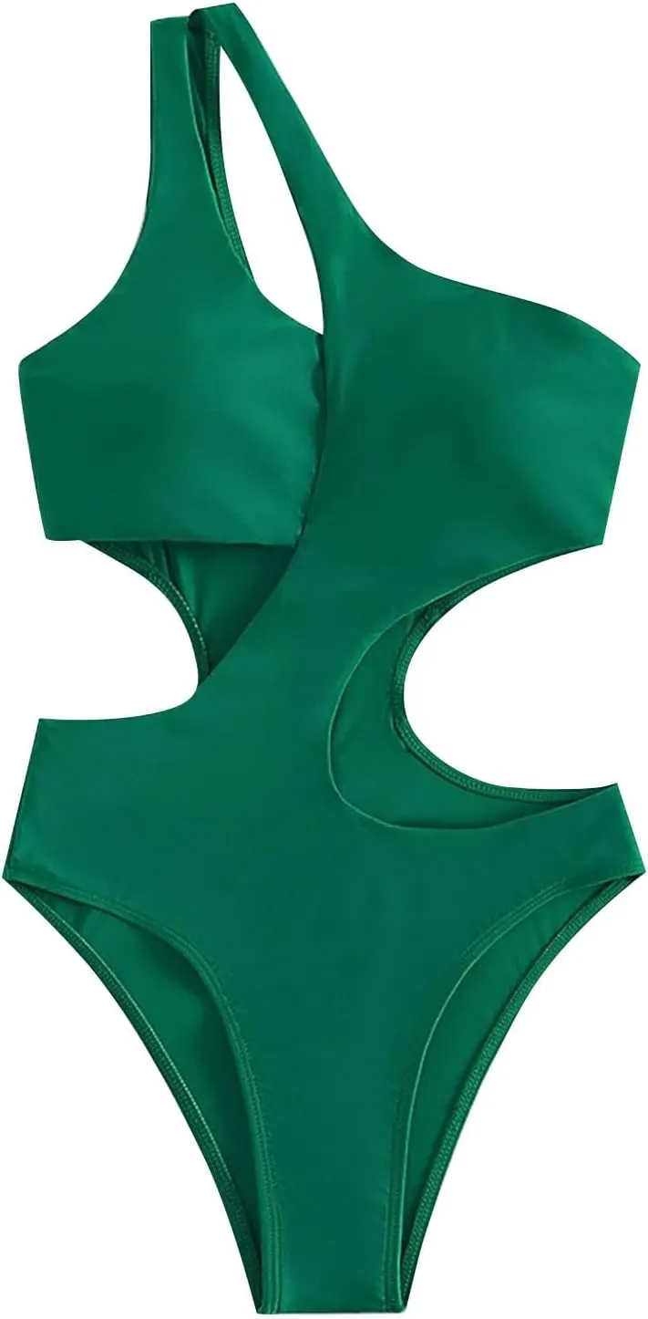 Sexy One Piece Swimsuit for Women 2025 Beach Criss Cross Halter Neck Swimwear Cut Out Bathing Suit Shark Thong Bikini