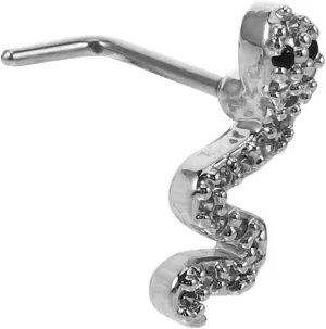 Shaped Snake Nose Studs with Zirconia Stones Durable Body Jewelry for Women and Unique Lip Piercing and Eyebrow Ring Accessory