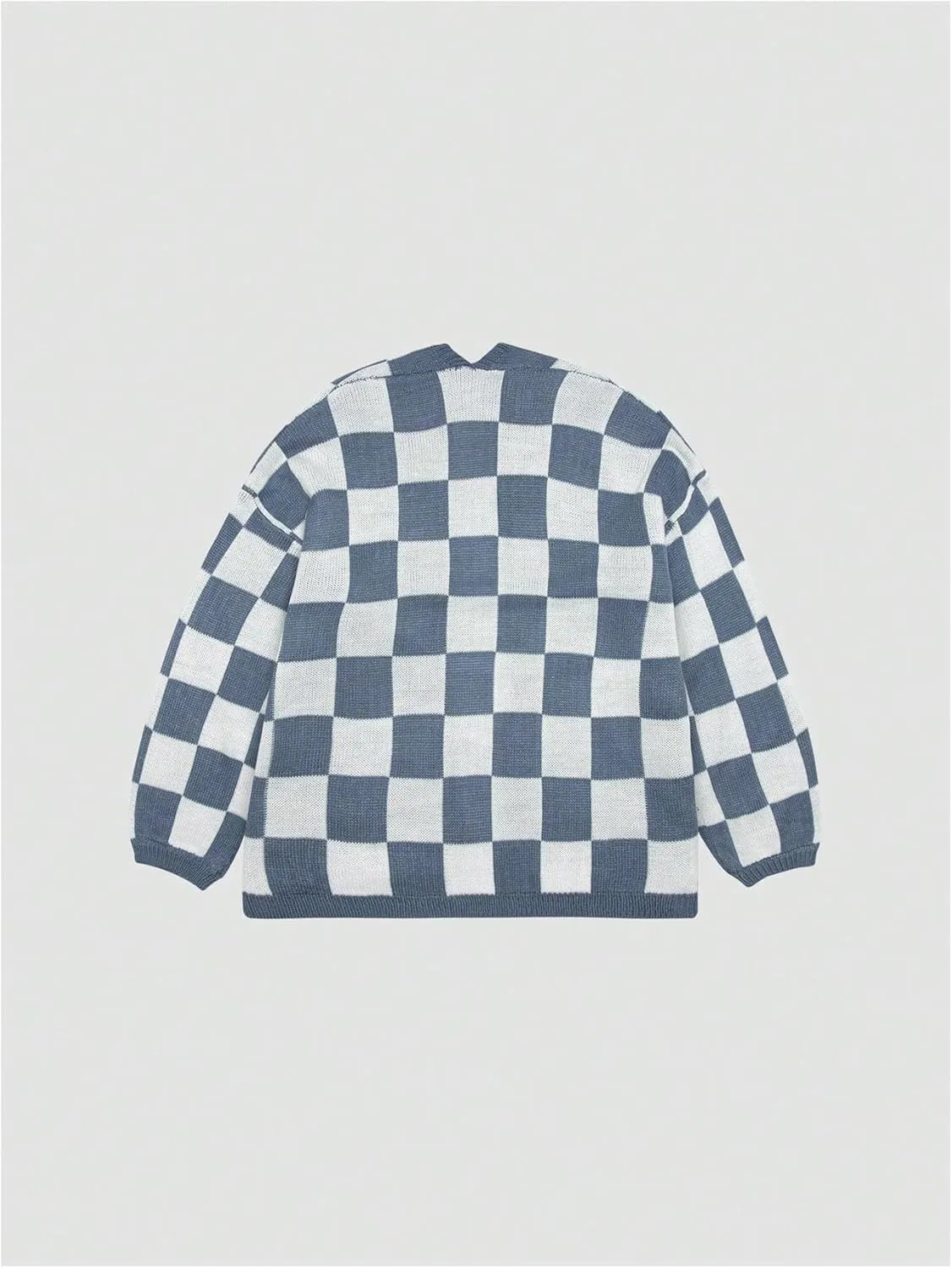 SHENHE Women's Oversized Plaid Outwear Open Front Knit Sweater Long Sleeve Casual Cardigan