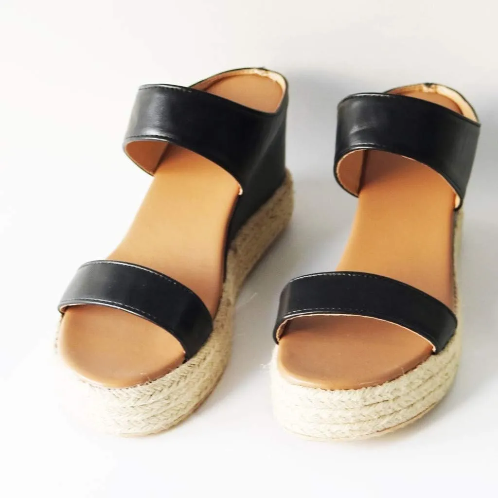 Shoes for Women Sandals, Womens Sandals Wedge Sandals Leather Slip on Platform Sandal Comfortable Flats Shoes