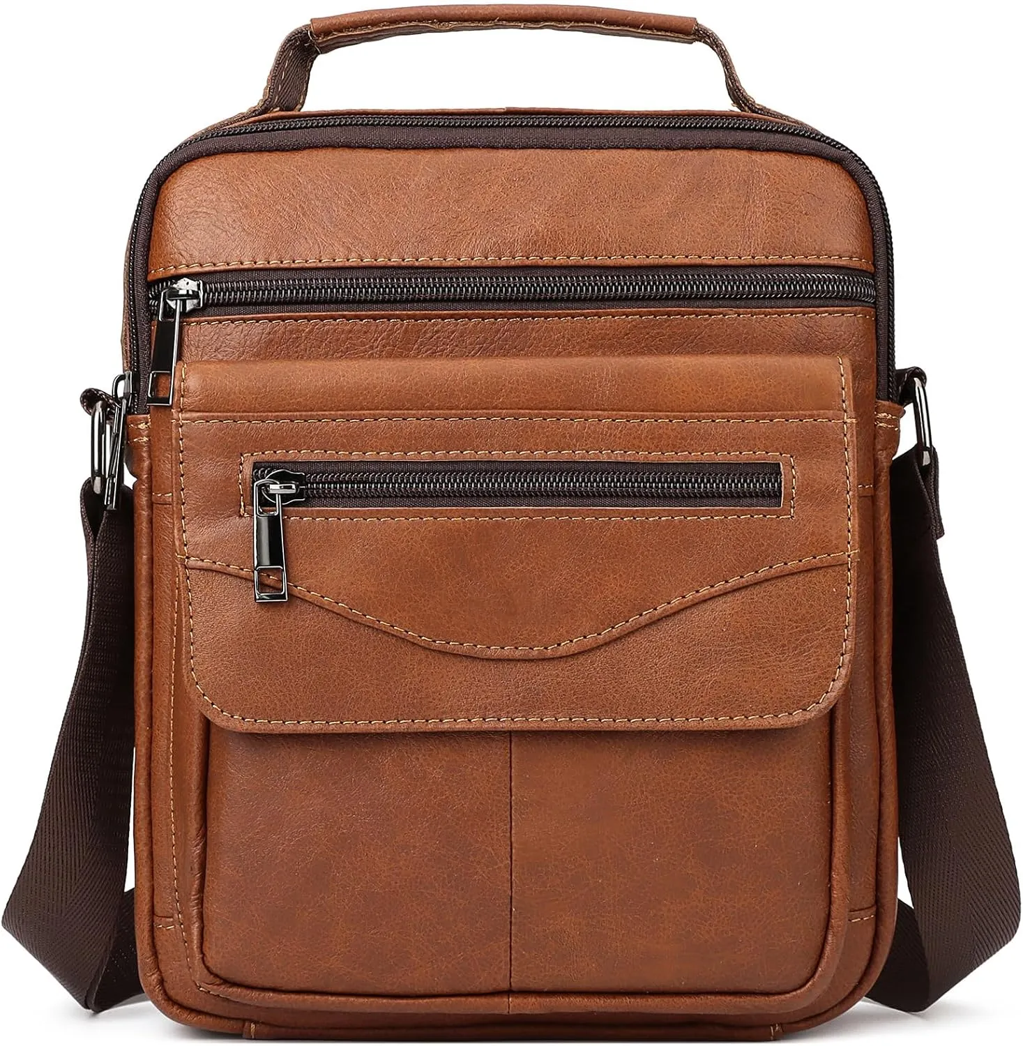 Shoulder Bag for Men Leather Man Purse Messenger Bag Handbag Bag Crossbody Sling Bags for Travel Work Business