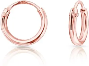 Silver Hoop Earrings Rose Gold Plated 18K - Rose Gold Hoop Earrings - Gold Plated Earrings - Gold Hoops - Small Hoop Earrings - Large Hoop Earrings - Hypoallergenic Hoop - Huggie Hoop - Sleeper Hoop