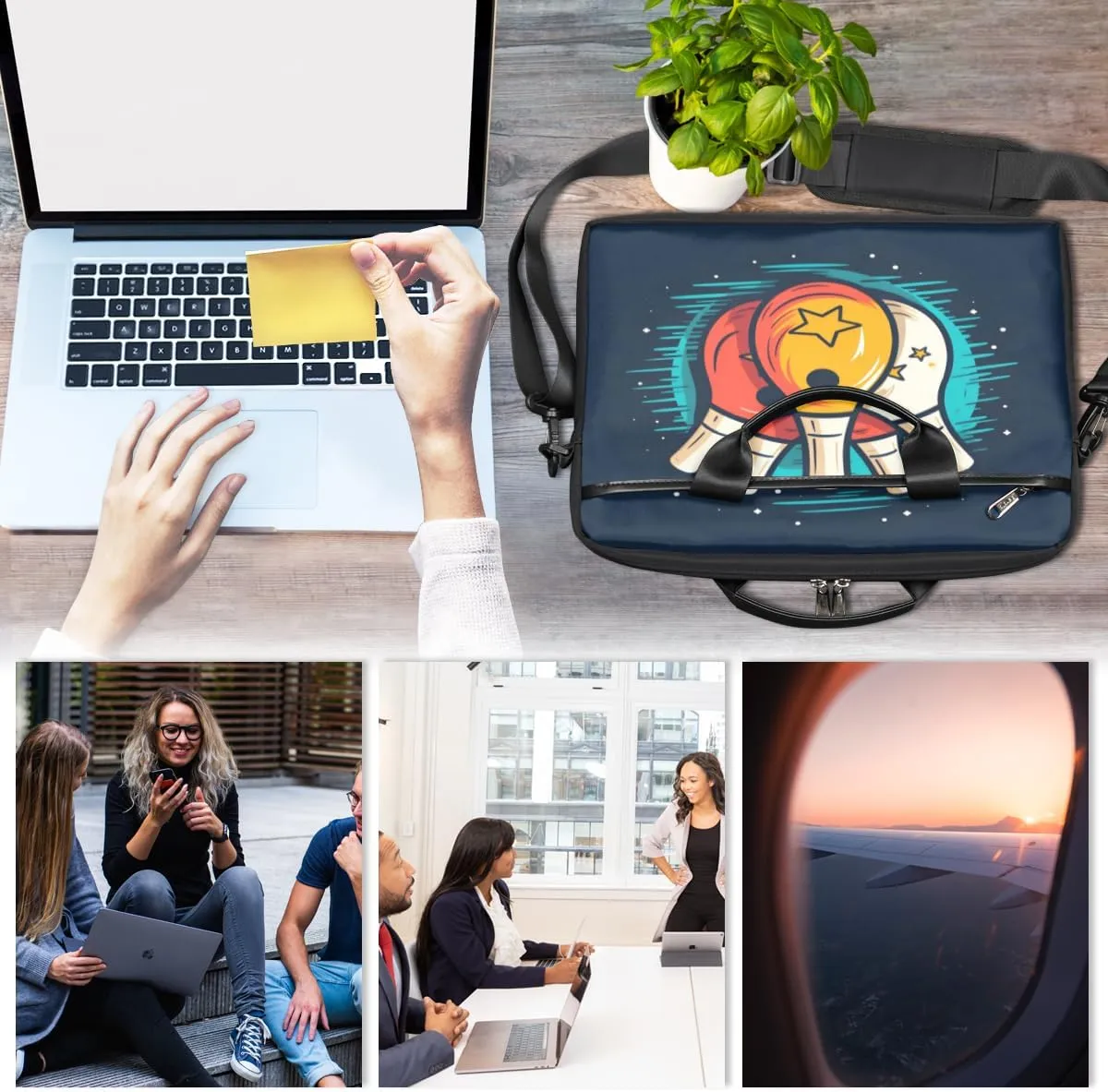 Skulls Art Texture Laptop Shoulder Bag for Tablet Computer Notebook Sleeve Messenger Carrying Case Briefcase Tote