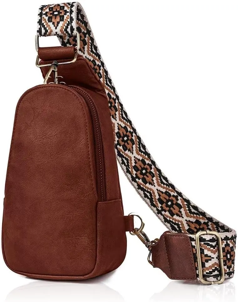 Small Sling Bags for Women Crossbody Purse Trendy Anti Theft PU Leather Pack Waist Chest for Travel Daypack
