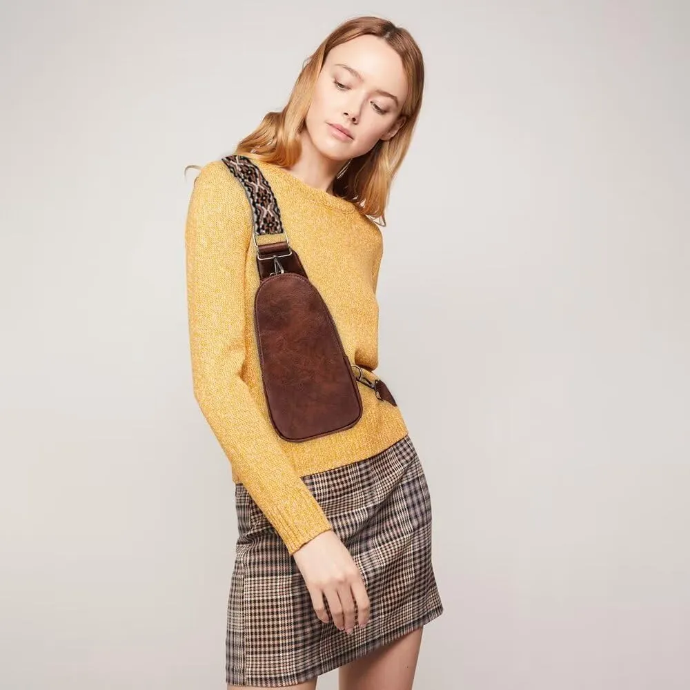 Small Sling Bags for Women Crossbody Purse Trendy Anti Theft PU Leather Pack Waist Chest for Travel Daypack