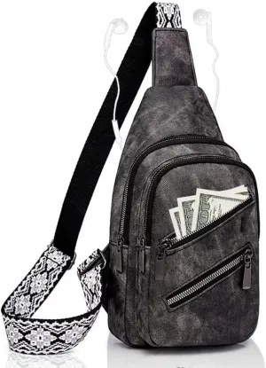 Small Sling Bags for Women Crossbody Purse Trendy Anti Theft PU Leather Pack Waist Chest for Travel Daypack