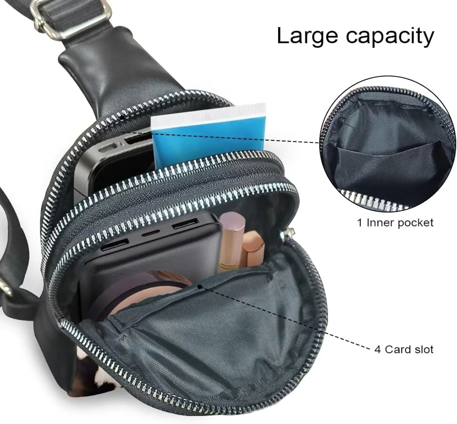 Small Sling Bags for Women Ladies Crossbody Sling Backpack Leather Fanny Pack Crossbody Bag for Travel