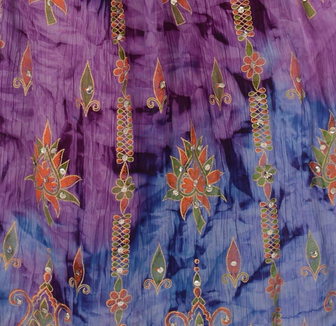 SNS Rayon Tie Dye Sequin Long Maxi Evening Beach Skirt