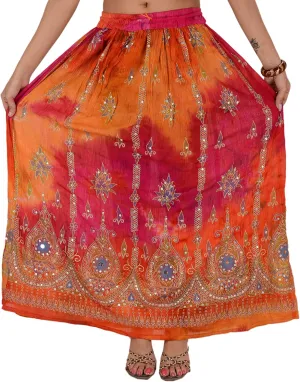 SNS Rayon Tie Dye Sequin Long Maxi Evening Beach Skirt