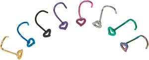 SOIMISS Nose Rings Sterling Silver Heart Nose Ring Studs Stainless Steel Jewelry