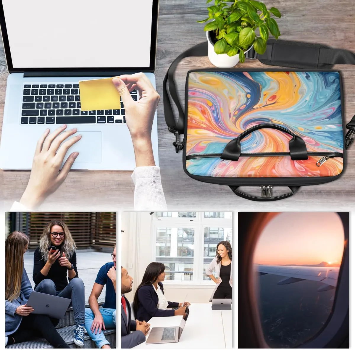 Stripe Funny Style Laptop Shoulder Bag for Tablet Computer Notebook Sleeve Messenger Carrying Case Briefcase Tote