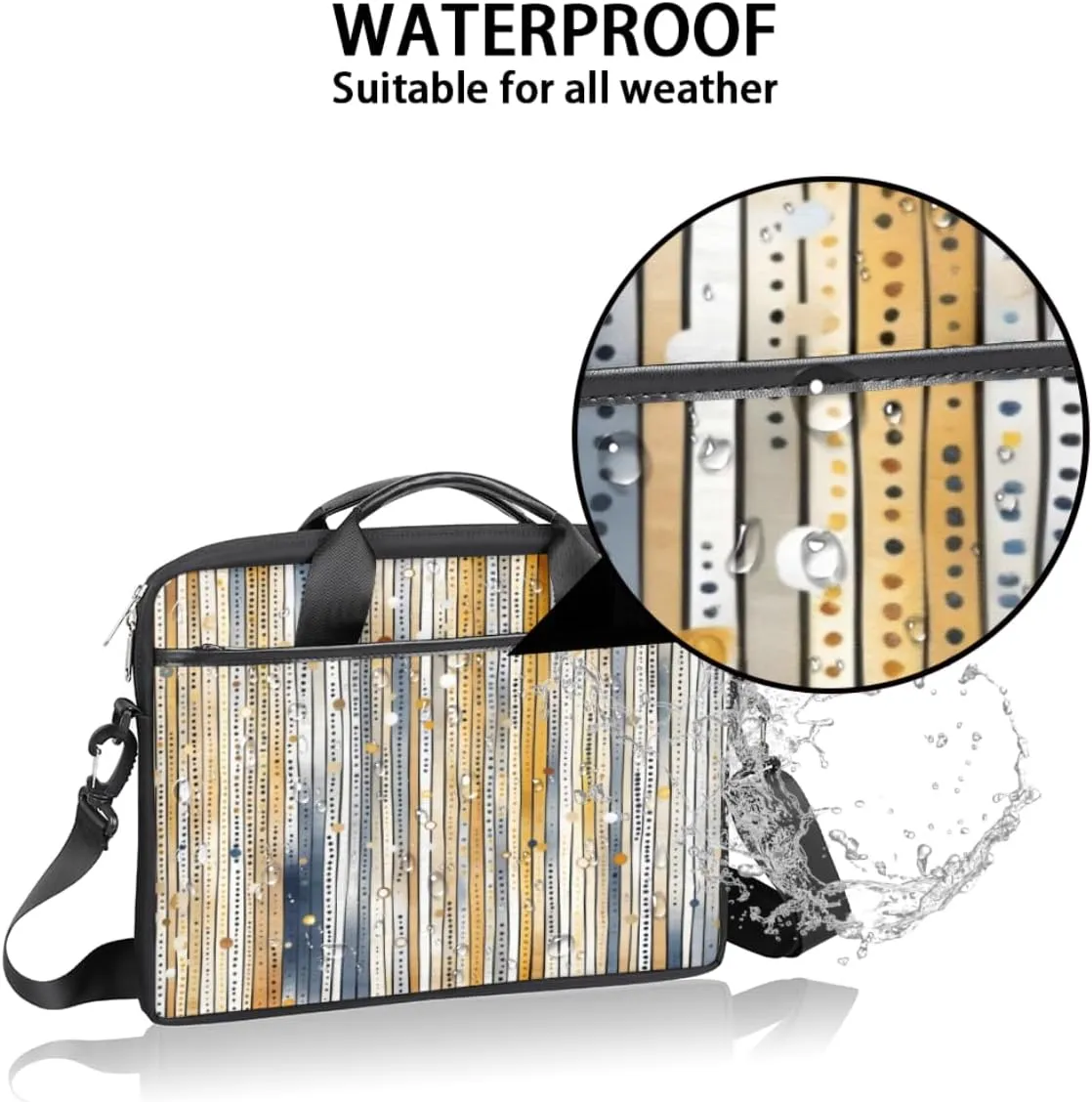Stripe Funny Style Laptop Shoulder Bag for Tablet Computer Notebook Sleeve Messenger Carrying Case Briefcase Tote