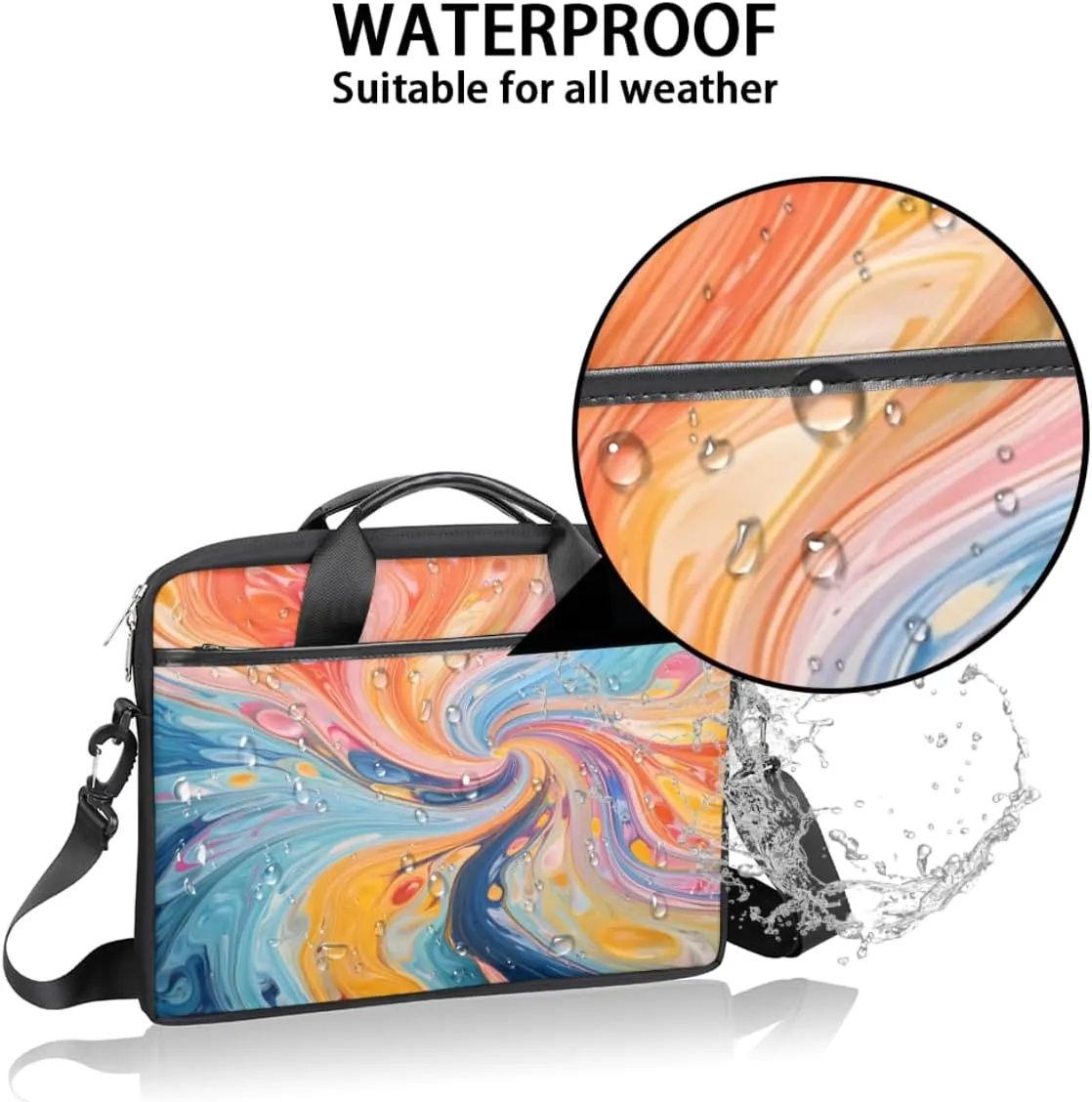 Stripe Funny Style Laptop Shoulder Bag for Tablet Computer Notebook Sleeve Messenger Carrying Case Briefcase Tote