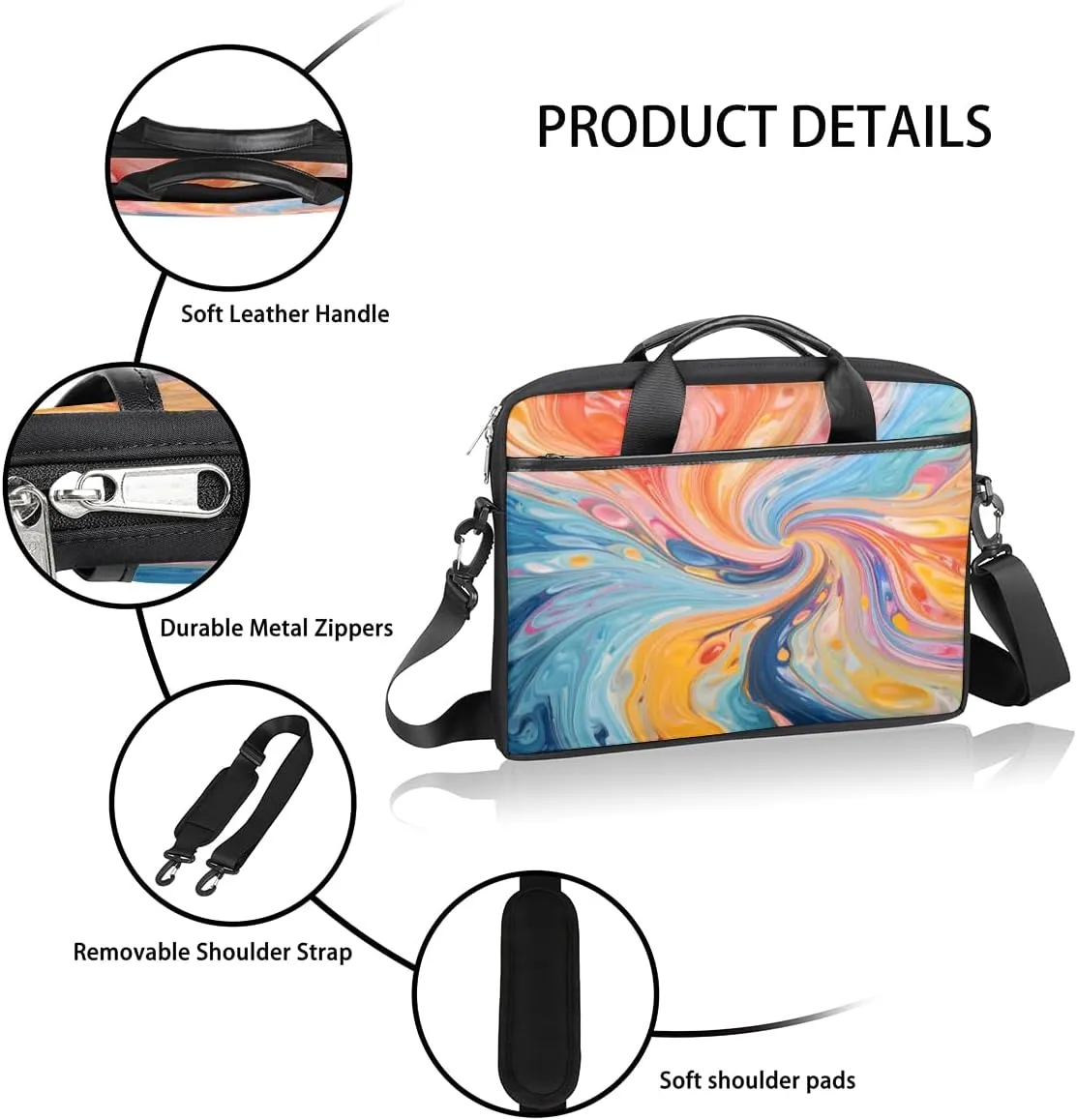 Stripe Funny Style Laptop Shoulder Bag for Tablet Computer Notebook Sleeve Messenger Carrying Case Briefcase Tote