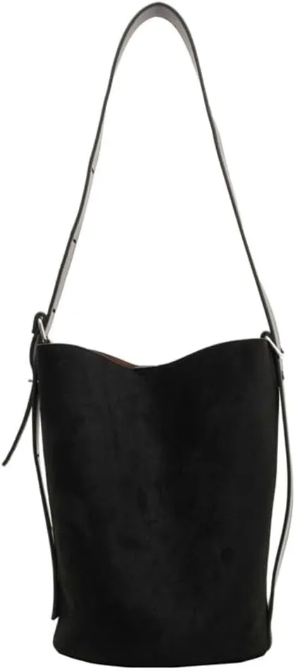 Suede Hobo Bags, Vegan Leather Shoulder Bag for Women Bucket Tote Fashion Designer Purse Handbag