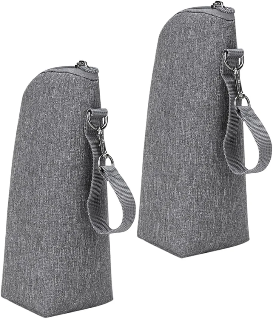 SUPVOX 2pcs Insulated Milk Bottle Bags Portable Bottle Carriers Zipper Lightweight Water Resistant Storage for Hot Cold Food the Go Stroller Compatible