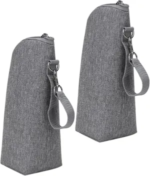 SUPVOX 2pcs Insulated Milk Bottle Bags Portable Bottle Carriers Zipper Lightweight Water Resistant Storage for Hot Cold Food the Go Stroller Compatible