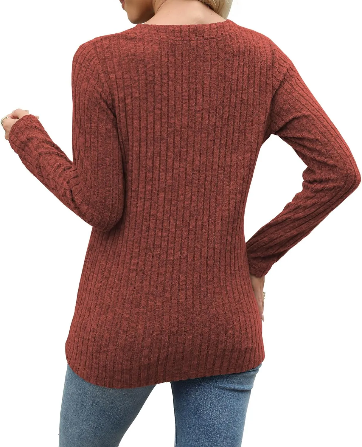 Sweaters for Women Fashion Long Sleeve Tops Pullover V Neck Casual Loose Sweatshirt