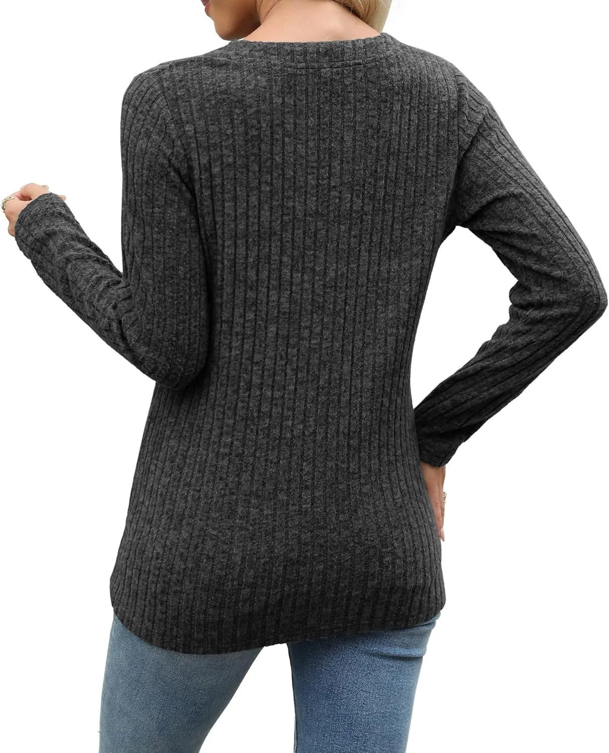 Sweaters for Women Fashion Long Sleeve Tops Pullover V Neck Casual Loose Sweatshirt